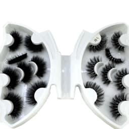 HBZGTLAD 5/8 Pairs of Natural Russian Striped Mink Lashes 3D False Lashes Volume Wavy False Lashes Eyelash Extensions Makeup