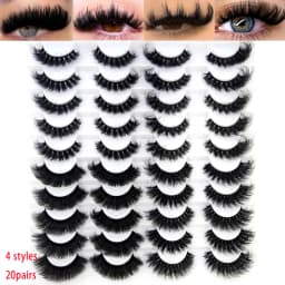 HBZGTLAD 5/8 Pairs of Natural Russian Striped Mink Lashes 3D False Lashes Volume Wavy False Lashes Eyelash Extensions Makeup