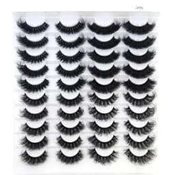 HBZGTLAD 5/8 Pairs of Natural Russian Striped Mink Lashes 3D False Lashes Volume Wavy False Lashes Eyelash Extensions Makeup
