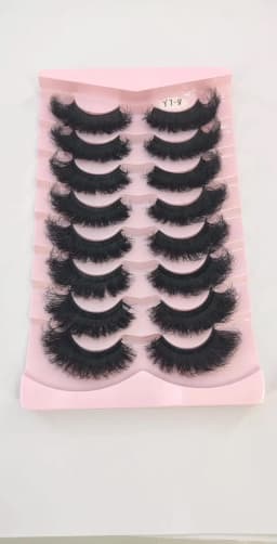 HBZGTLAD 5/8 Pairs of Natural Russian Striped Mink Lashes 3D False Lashes Volume Wavy False Lashes Eyelash Extensions Makeup