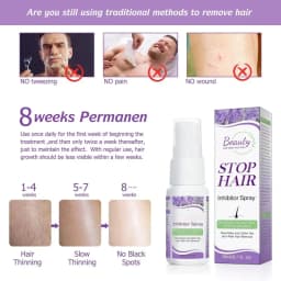 Permanant Hair Removal Inhibitor Spray Beard Bikini Intimate Legs Body Armpit Painless Facial Stop Hair