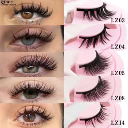 Reusable Magnetic Eyelashes 1 Pair Natural Curly Fluffy Magnetic False Eyelashes No Glue Needed Lashes Makeup with Tweezer Set