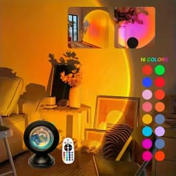 Sunset Light Projection Light With Remote Control 16-Color Night Light RGB Color Changing LED Light Bedroom Photography Prop
