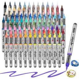 Acrylic Paint Markers ,12 pcs Brush Tip Acrylic Paint Pens Set with 9 Professional Color Series for DIY & Art Supplies