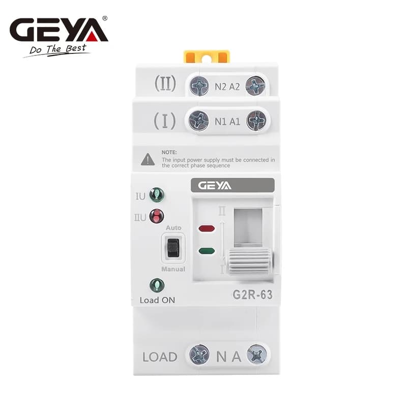 ATS Mini Automatic Transfer Switch 220V 230V 110V Din Rail Dual Power Electrical Selector Switches Uninterrupted Power 63A
