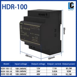 Switching Power Supply 5V/12V/24V/48V DIN Rail Power Supply AC to DC HDR-15/30/60/100/150W LED DC Switching Power Supply
