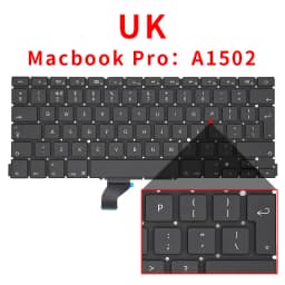 US/UK/RU/GR/FR/SP/BR/IT/PT/PO/TR/TI Laptop Keyboard For Apple Macbook Pro Retina 13" A1502 ME864 ME865 ME866 Replacement