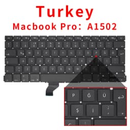 US/UK/RU/GR/FR/SP/BR/IT/PT/PO/TR/TI Laptop Keyboard For Apple Macbook Pro Retina 13" A1502 ME864 ME865 ME866 Replacement