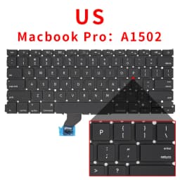 US/UK/RU/GR/FR/SP/BR/IT/PT/PO/TR/TI Laptop Keyboard For Apple Macbook Pro Retina 13" A1502 ME864 ME865 ME866 Replacement