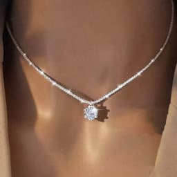Best Selling S925 Silver Moissanite Necklace Thick Chain Women Birthday Gift 1-2CT Diamond Necklace Exquisite Party Jewelry