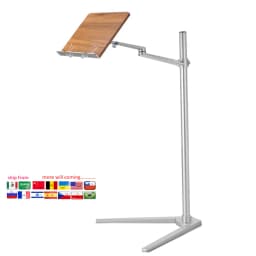 UP-8AW Aluminum Reading Book Rack Floor Stand Office Notebook Tray Book Tablet Tray Height Adjust
