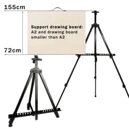 AngelMark Easy Folding Easel Stand Collapse Adjustable Metal Tripod Artist Easel with Bag Extra Sturdy for Table-Top/Floor Paint