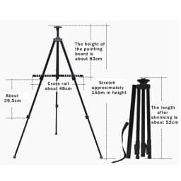 AngelMark Easy Folding Easel Stand Collapse Adjustable Metal Tripod Artist Easel with Bag Extra Sturdy for Table-Top/Floor Paint