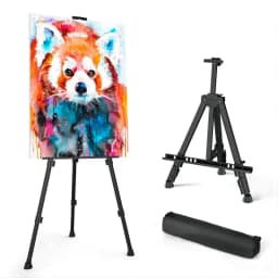 AngelMark Easy Folding Easel Stand Collapse Adjustable Metal Tripod Artist Easel with Bag Extra Sturdy for Table-Top/Floor Paint