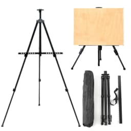 AngelMark Easy Folding Easel Stand Collapse Adjustable Metal Tripod Artist Easel with Bag Extra Sturdy for Table-Top/Floor Paint