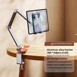 Tablet Desk Mount Stand,360° Rotating Adjustable Metal Arms Foldable, Sturdy Bed Mount for 4.7-13.5 Inch iPad and Android