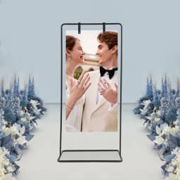 Floor Standing Wedding Welcome Sign Stand, Detachable Wedding Sign Holder, 80*50*175cm Standing Display Rack For Activities, Party