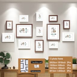 13pcs Wood Picture Frame Set for Wall Home Office Decor Festive Commemorative Gifts - Variety of Sizes for Photos