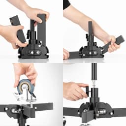 AMBITFUL 93-147cm Heavy Duty Light Stand Studio 61-81cm Wheels Tripod 20KG Max Loaded Studio Floor Light Stand