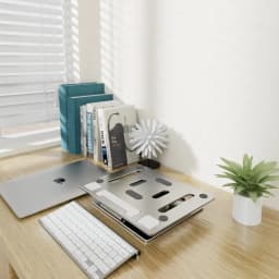 Oatsbasf 360 Rotable Aluminium Laptop Stand Height Angle Adjustment Tablet Desktop Holder Multifunctional Reading Book Bracket