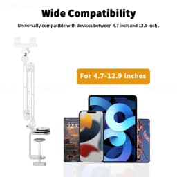 3 Rod Tablet Stand with 360 Rotation and Adjustable Angles Compatible With Tablets Phones and Laptops Portable and Foldable