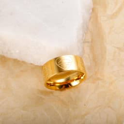 8mm Heart Palm Eyes Engraving Ring for Women Men Stainless Steel Gold Color Waterproof Finger Rings Classic Jewelry Party Gifts