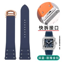 For Santos De Cartier WSSA0009 WSSA0018 39.8mm Deal FKM Watch Strap Quick Release Watch Band Waterproof Rubber Wristband 19 21mm
