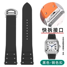 For Santos De Cartier WSSA0009 WSSA0018 39.8mm Deal FKM Watch Strap Quick Release Watch Band Waterproof Rubber Wristband 19 21mm