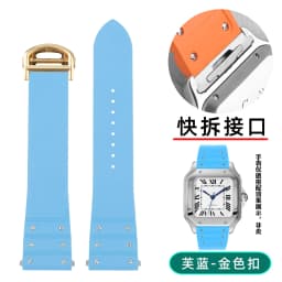 For Santos De Cartier WSSA0009 WSSA0018 39.8mm Deal FKM Watch Strap Quick Release Watch Band Waterproof Rubber Wristband 19 21mm
