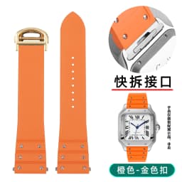 For Santos De Cartier WSSA0009 WSSA0018 39.8mm Deal FKM Watch Strap Quick Release Watch Band Waterproof Rubber Wristband 19 21mm