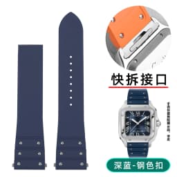 For Santos De Cartier WSSA0009 WSSA0018 39.8mm Deal FKM Watch Strap Quick Release Watch Band Waterproof Rubber Wristband 19 21mm