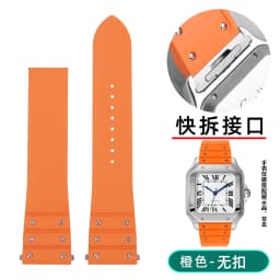 For Santos De Cartier WSSA0009 WSSA0018 39.8mm Deal FKM Watch Strap Quick Release Watch Band Waterproof Rubber Wristband 19 21mm