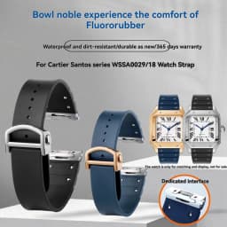 For Santos De Cartier WSSA0009 WSSA0018 39.8mm Deal FKM Watch Strap Quick Release Watch Band Waterproof Rubber Wristband 19 21mm