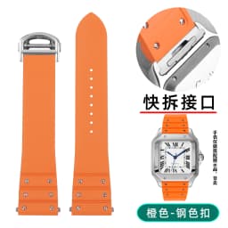 For Santos De Cartier WSSA0009 WSSA0018 39.8mm Deal FKM Watch Strap Quick Release Watch Band Waterproof Rubber Wristband 19 21mm