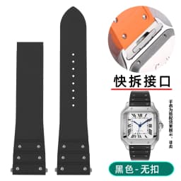 For Santos De Cartier WSSA0009 WSSA0018 39.8mm Deal FKM Watch Strap Quick Release Watch Band Waterproof Rubber Wristband 19 21mm