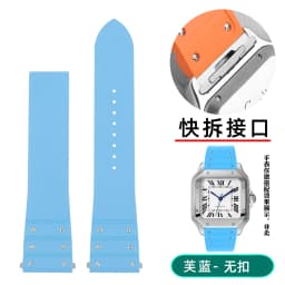 For Santos De Cartier WSSA0009 WSSA0018 39.8mm Deal FKM Watch Strap Quick Release Watch Band Waterproof Rubber Wristband 19 21mm