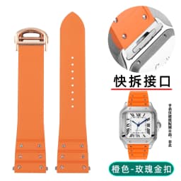 For Santos De Cartier WSSA0009 WSSA0018 39.8mm Deal FKM Watch Strap Quick Release Watch Band Waterproof Rubber Wristband 19 21mm