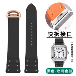 For Santos De Cartier WSSA0009 WSSA0018 39.8mm Deal FKM Watch Strap Quick Release Watch Band Waterproof Rubber Wristband 19 21mm