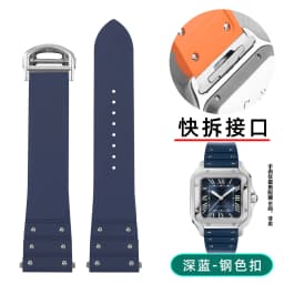 For Santos De Cartier WSSA0009 WSSA0018 39.8mm Deal FKM Watch Strap Quick Release Watch Band Waterproof Rubber Wristband 19 21mm
