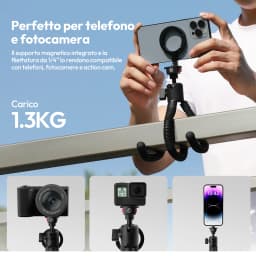 Ulanzi MT30 Magnetic Flexible Tripod For GoPro Magsafe Phone DSLR Camera iPhone 16 Fill Light Octopus Teleprompter Stand Holder