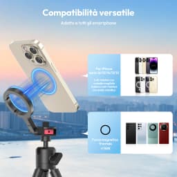 Ulanzi MT30 Magnetic Flexible Tripod For GoPro Magsafe Phone DSLR Camera iPhone 16 Fill Light Octopus Teleprompter Stand Holder