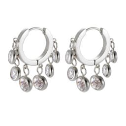 JOVO LOVE Elegant Colorful Cubic Zirconia Stainless Steel Earrings Women Cute Sweet Tassel Small Ear Buckle Temperament Jewelry