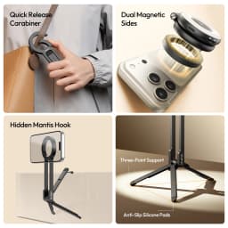 Ulanzi MA57 Magsafe Carabiner Phone Tripod Phne Stand Holder with Hook for Iphone 17 16 15 Pro Max Android Vlog Live-Streaming