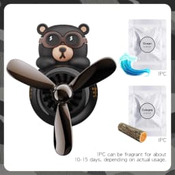 Rotating pilot bear ornaments outlet car air freshener vent clip perfume airplane fragrance diffuser decorations accessories men