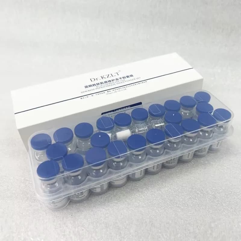 0.25 mm Microneedle Serum GHK-Cu Blue Copper Peptide Lyophilized Powder Ampoule Set Skin Repair Firming HydrationKorean Skincare