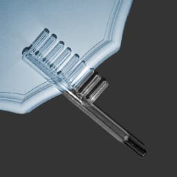3PCS Hair Comb Dandruff Removal Glass Smoothes Hair Comb Shaped Probe For High Frequency Electrotherapy Instrument Purple Light