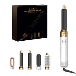 5 In 1 Professional Hair Dryer Hot Air Comb Brush With Curling Iron And Hair Straightener For Salon Quality Hair Styling