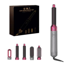 5 In 1 Professional Hair Dryer Hot Air Comb Brush With Curling Iron And Hair Straightener For Salon Quality Hair Styling