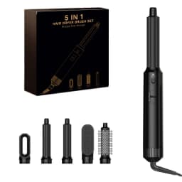 5 In 1 Professional Hair Dryer Hot Air Comb Brush With Curling Iron And Hair Straightener For Salon Quality Hair Styling