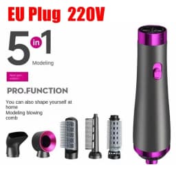 Five in One Hair Dryer Hot Air Comb Electric Curly Hair Straightener Negative Ion Hair Dryer Styling Set 220V EU 110V US
